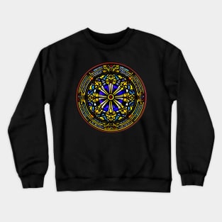 Gold and blue  stained glass pattern sticker Crewneck Sweatshirt